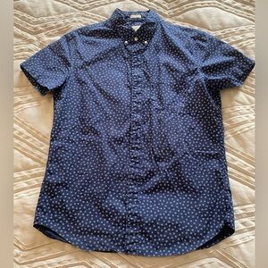 J.crew men’s slim stretch short sleeve shirt, navy blue with flower pattern